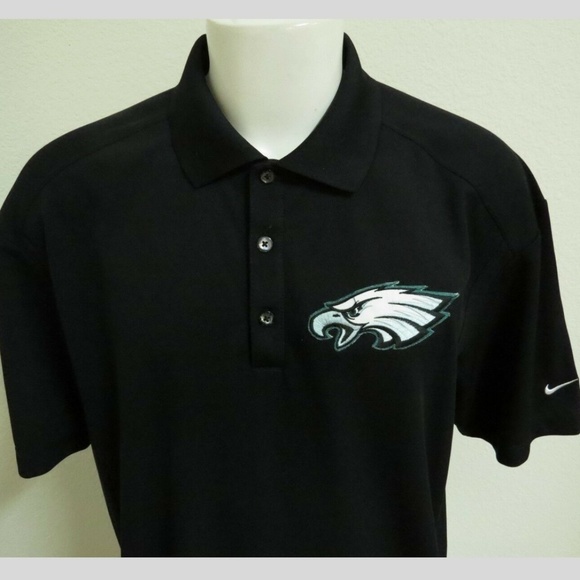 Large Black Nike Philadelphia Eagles Mens 84A Polo - Picture 6 of 8